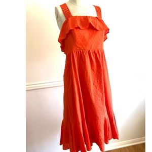JCREW Red Cotton Summer Dress~ Sz 10P